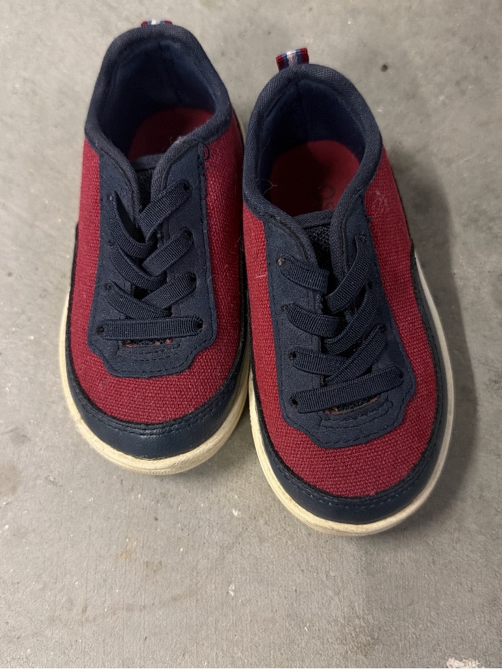 OshKosh B'gosh Burgundy and Navy Canvas Kids Sneakers